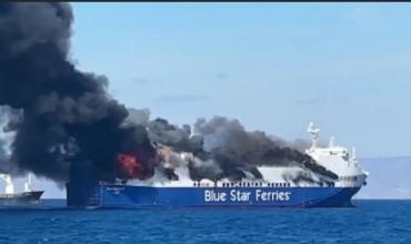 Incendio en un ferry frente a Mykonos: evacuaron a 29 personas