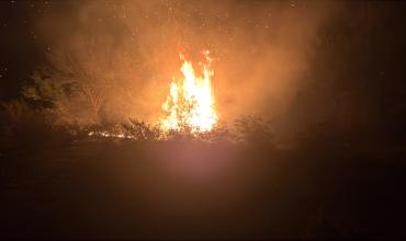 Controlaron un principio de incendio de pastizales cerca del cementerio de Guandacol