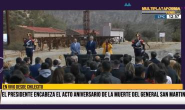El presidente encabezó en Chilecito, el acto aniversario por la muerte de San Martín