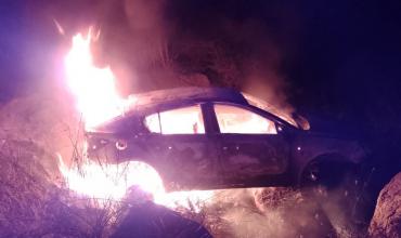 Se incendió un vehículo sobre Ruta Nacional N°75 