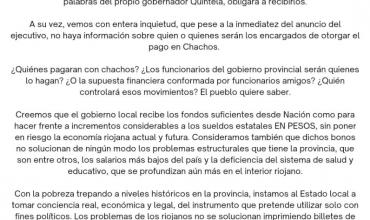 UCR La Rioja: “Los Chachos no solucionan la pobreza estructural de la provincia y ponen en peligro al comercio local” 