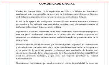 El fuerte mensaje del Gobierno Nacional tras el rechazo al DNU sobre la SIDE