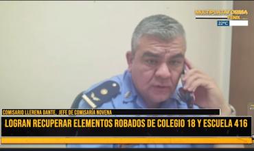 La policía recuperó elementos sustraídos a la Escuela N° 416 y Colegio 418