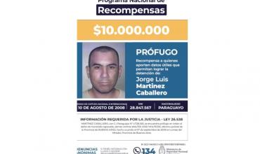 Aumentan a 10 millones de pesos la recompensa por un prófugo acusado de matar a un policía de la Bonaerense