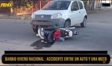 Accidente en barrio Vivero Nacional: Conductor de motocicleta con raspones