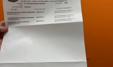 La diputada Nadina Reynoso  mostró los resultados de su narcotest